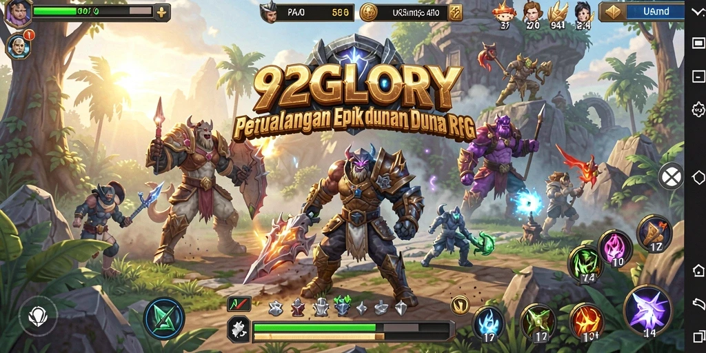 Tampilan gameplay menakjubkan dalam 92GLORY yang penuh aksi.