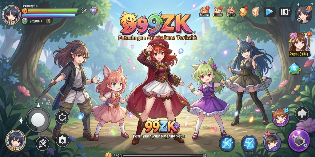 Tampilan menarik dari gameplay 99ZK dengan karakter anime yang ikonik.