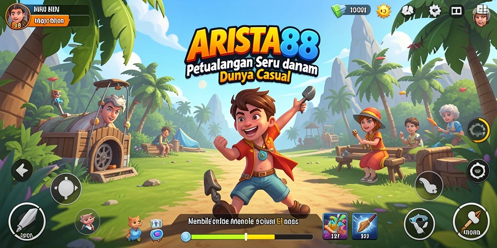 Screenshot ARISTA88 menunjukkan gameplay yang penuh warna dan menyenangkan.
