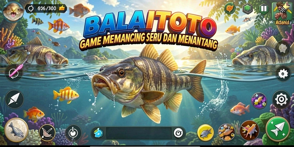 Tampilan gameplay BALAITOTO yang menarik di lokasi memancing.