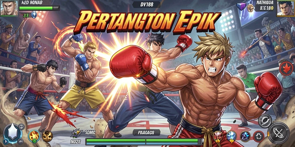 Screenshot yang menampilkan aksi bertarung seru di DV188.