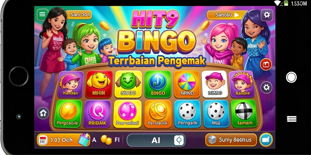 Tampilan gameplay Bingo yang seru dan penuh warna.