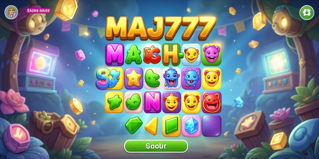 Tampilan gameplay menarik di MAJ777 dengan elemen Match-3