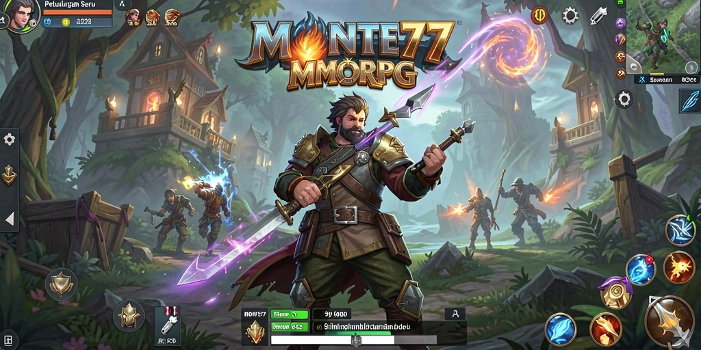 Tangkapan layar gameplay <strong>MONTE77</strong> menunjukkan aksi seru dalam pertempuran MMORPG.