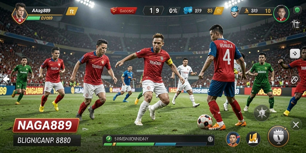 Tampilan gameplay seru di NAGA889 yang menampilkan berbagai permainan olahraga.
