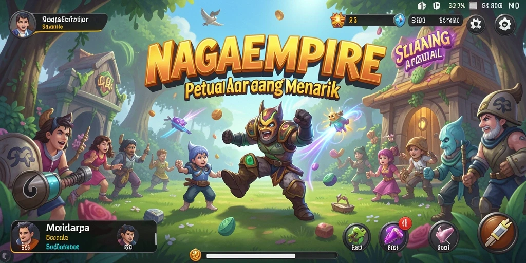 Tampilan gameplay NAGAEMPIRE dengan aksi yang mendebarkan.
