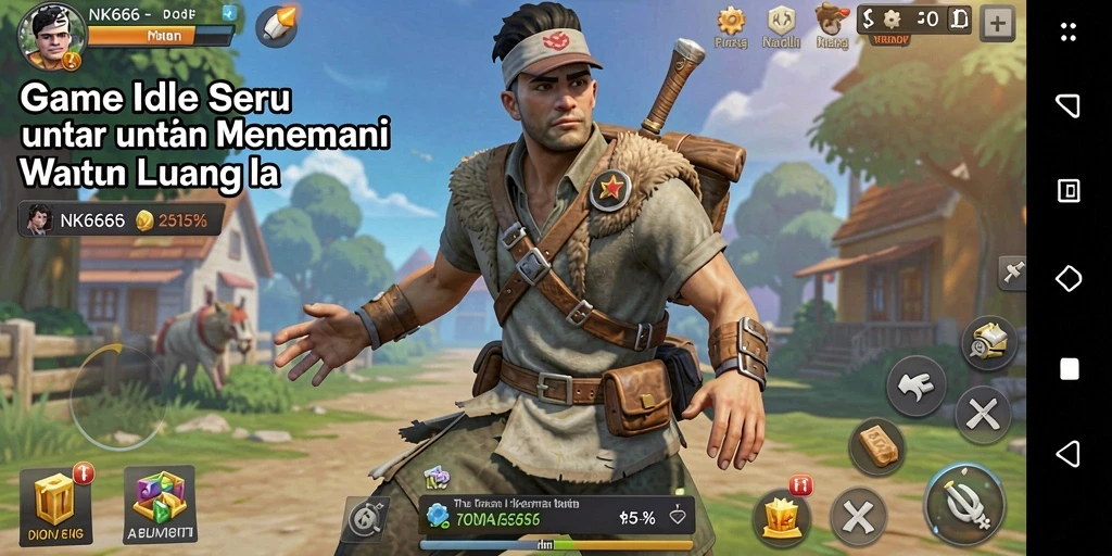Tangkapan layar NK666 menampilkan gameplay Idle yang menarik dan penuh warna.