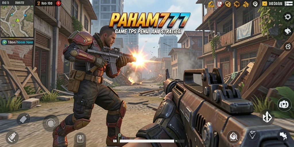 Screenshot menunjukkan aksi tembak menembak seru di PAHAM777.