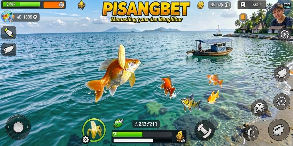 Tampilan gameplay PISANGBET yang memukau dengan aksi memancing.