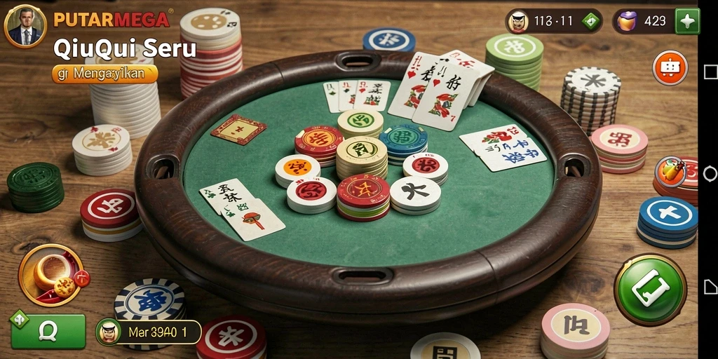 Gameplay seru PUTARMEGA dalam aksi QiuQiu.