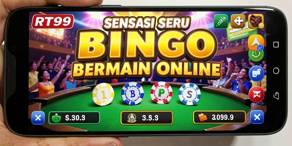 Screenshot gameplay Bingo RT99 yang seru dan penuh warna.