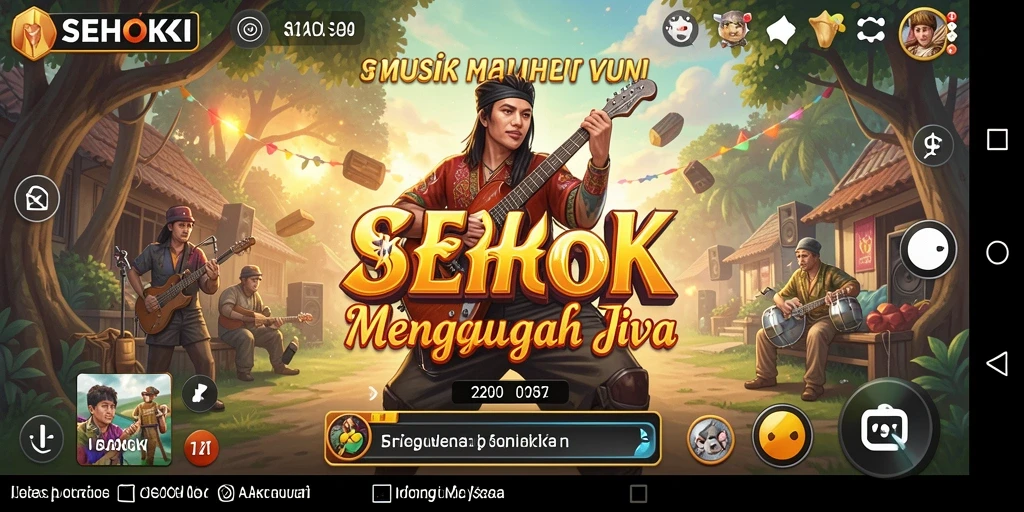 Tampilan gameplay SEHOKI dengan nuansa musik yang meriah.