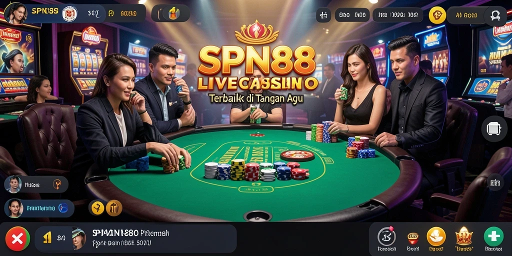 Tampilan gameplay Live Casino SPN88 yang seru dan interaktif.