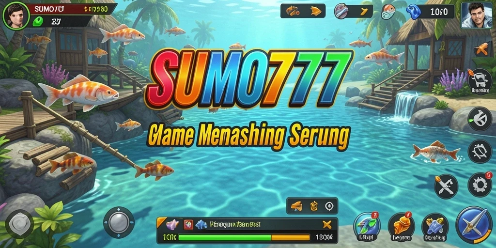 Tampilan gameplay menarik dari <strong>SUMO777</strong> saat memancing ikan.