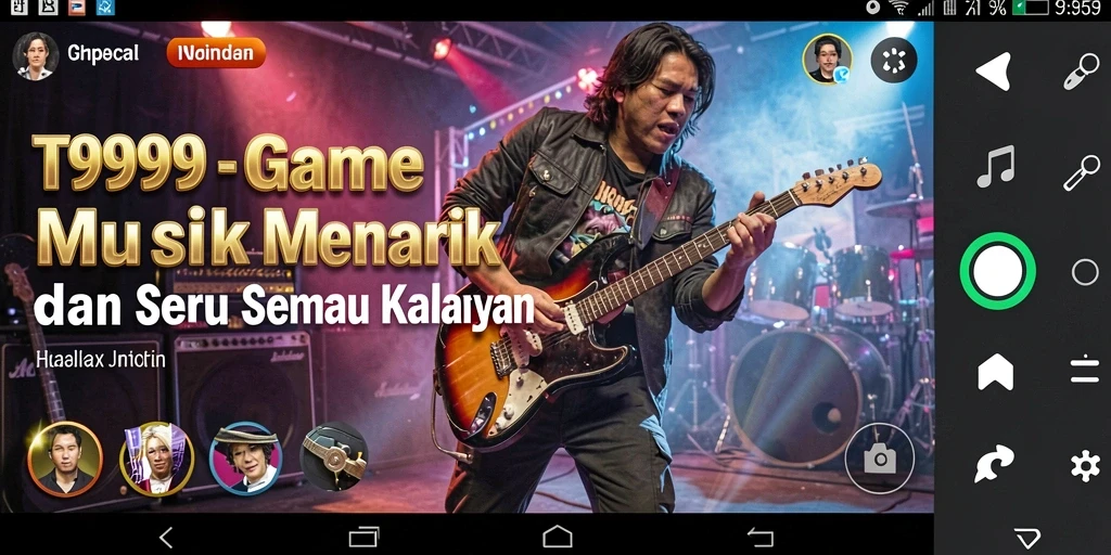 Tangkapan layar gameplay T9999 yang menunjukkan aksi bermain musik.