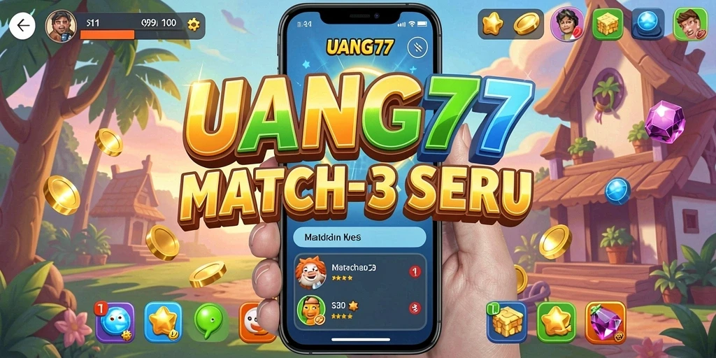 Tampilan gameplay seru di UANG77, cocok untuk pencinta Match-3.