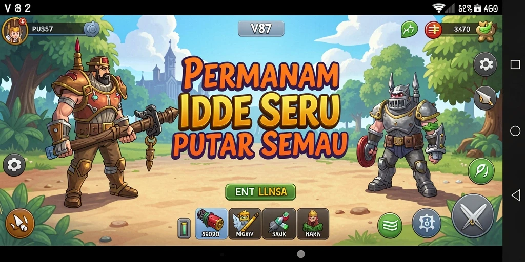 Tampilan gameplay V87 yang menawan dan penuh strategi Idle.