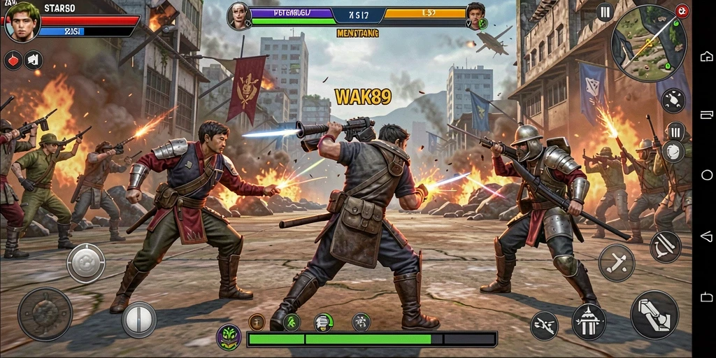 Gameplay WAK89 menampilkan pertarungan strategi yang mendebarkan.