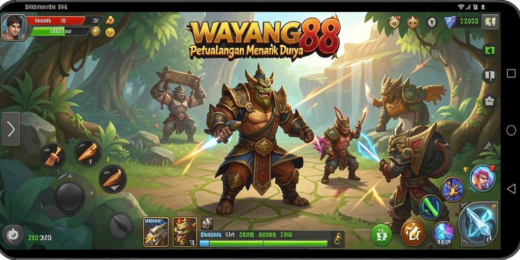 Tangkapan layar WAYANG88 menampilkan pertarungan epik dalam dunia RPG.